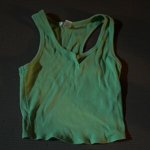 Bozzolo Mint Green Ribbed Tank Top